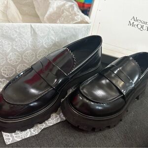 Alexander McQueen Glossy Black Loafers